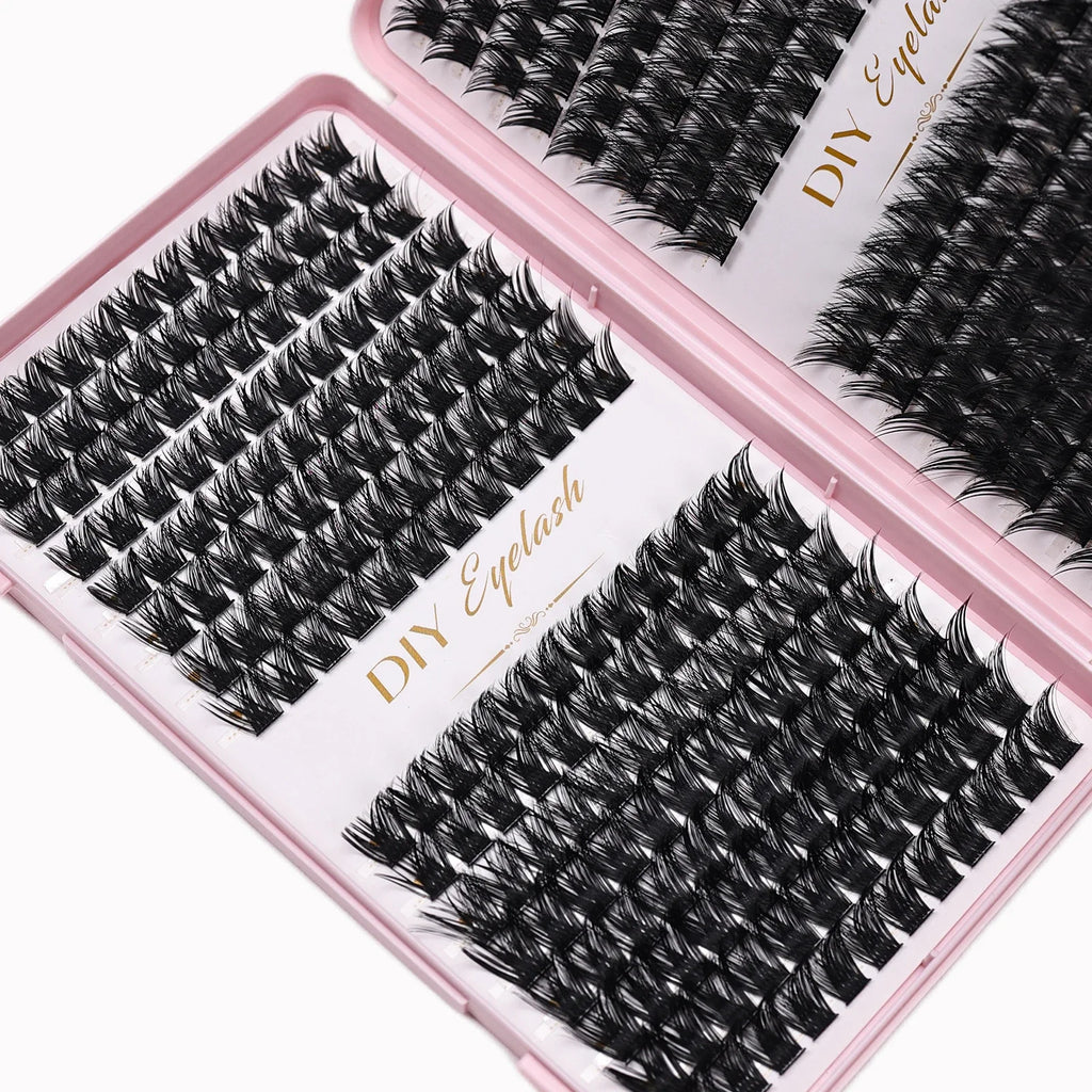 384pcs Cluster Lashes Mixed Tray | DIY Natural Look Eyelash Extension