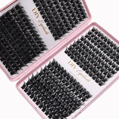 384pcs Cluster Lashes Mixed Tray | DIY Natural Look Eyelash Extension