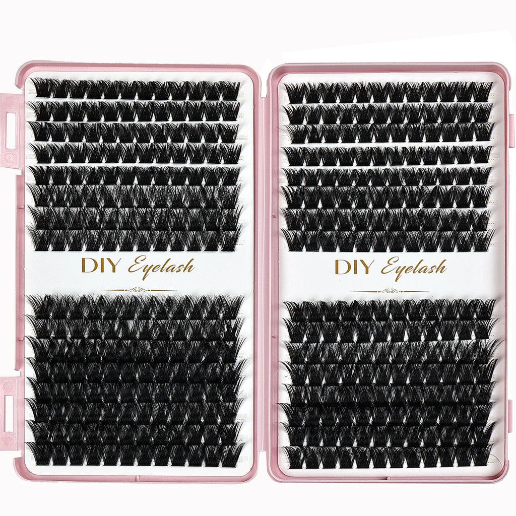 384pcs Cluster Lashes Mixed Tray | DIY Natural Look Eyelash Extension