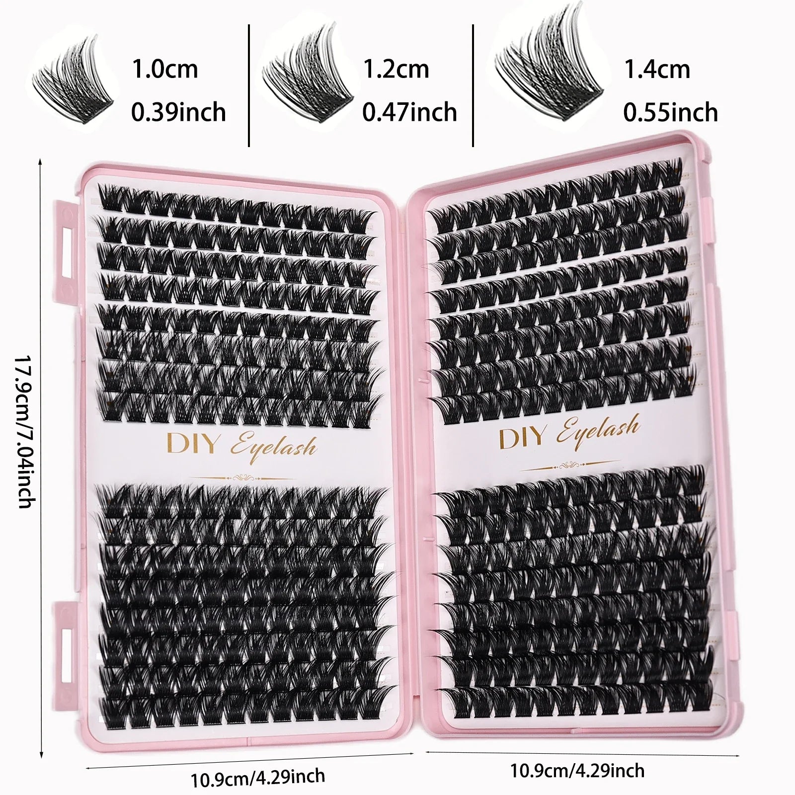 384pcs Cluster Lashes Mixed Tray | DIY Natural Look Eyelash Extension