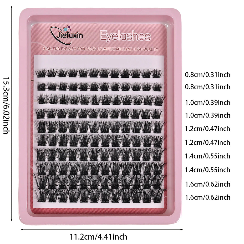 Cluster Lashes 120pcs 8-16mm Wispy D Curl Fluffy Eyelash Extensions | DIY Natural Look