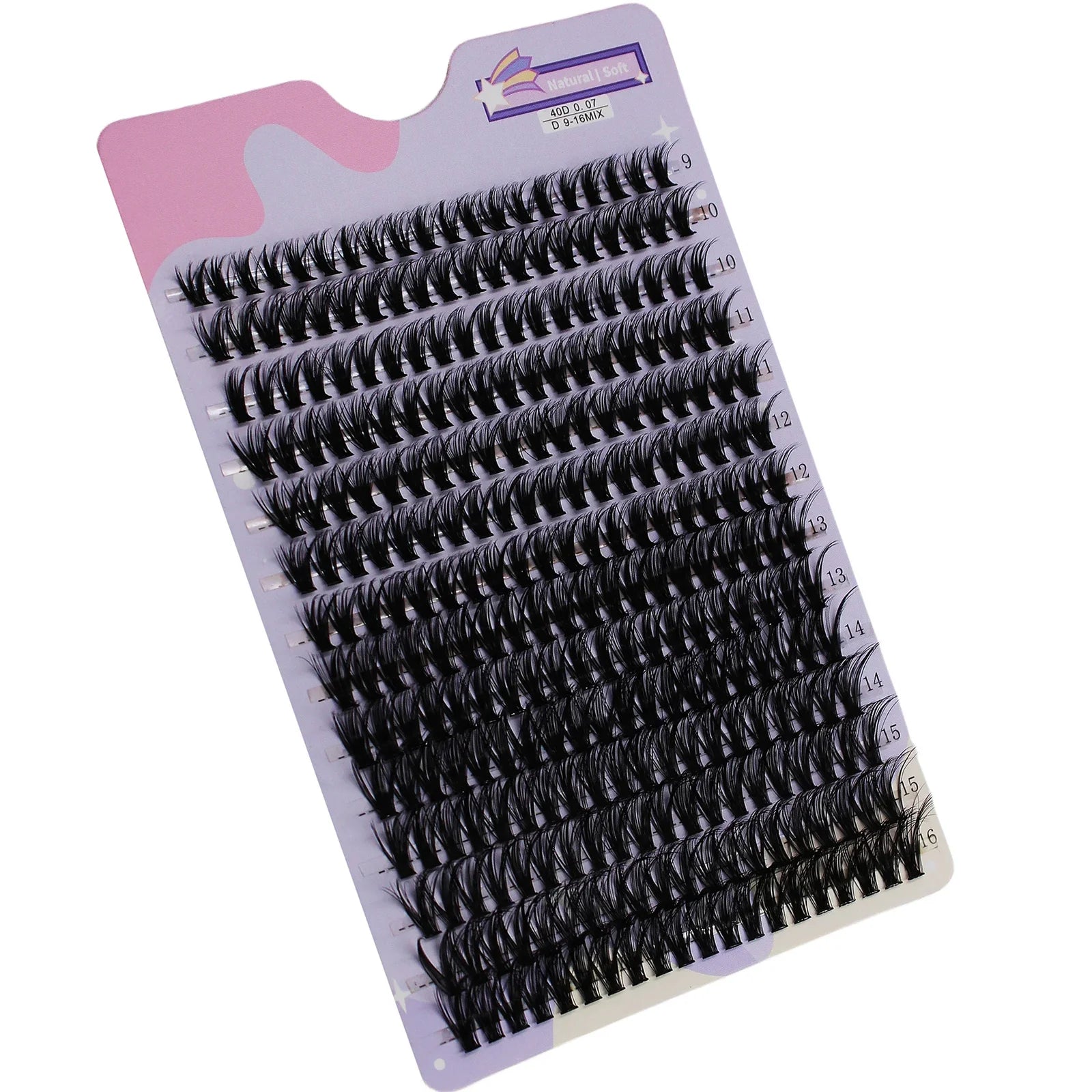 14 Rows 280 Clusters 40D Mix 9-16mm Cluster Lashes | Natural Thick Strip Eyelash Extensions