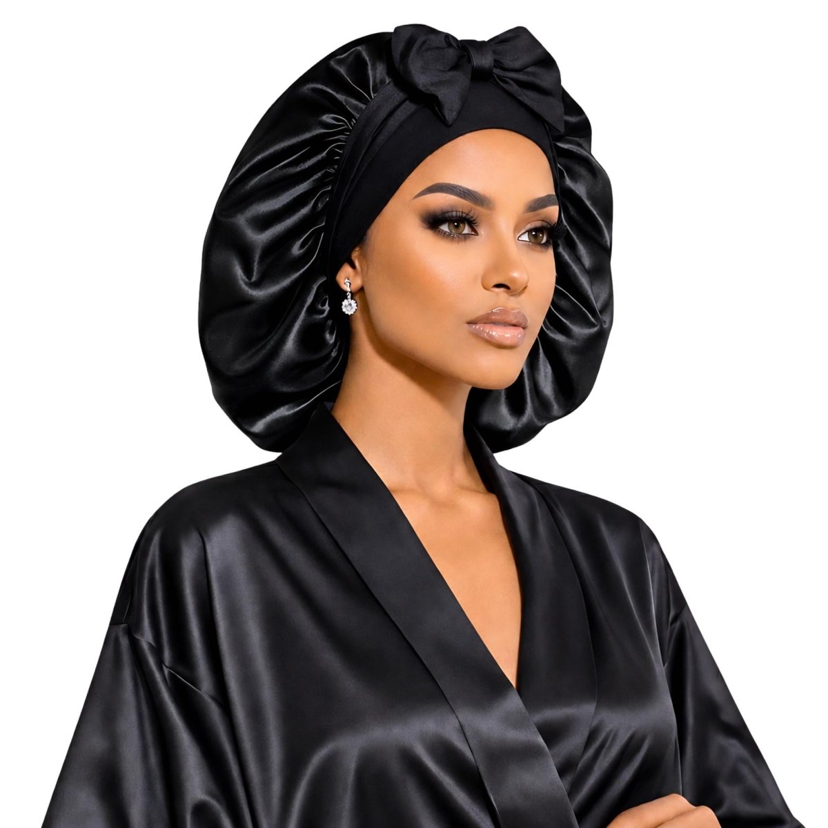 Satin Hair Bonnet for Sleeping – Adjustable Stretch Tie
