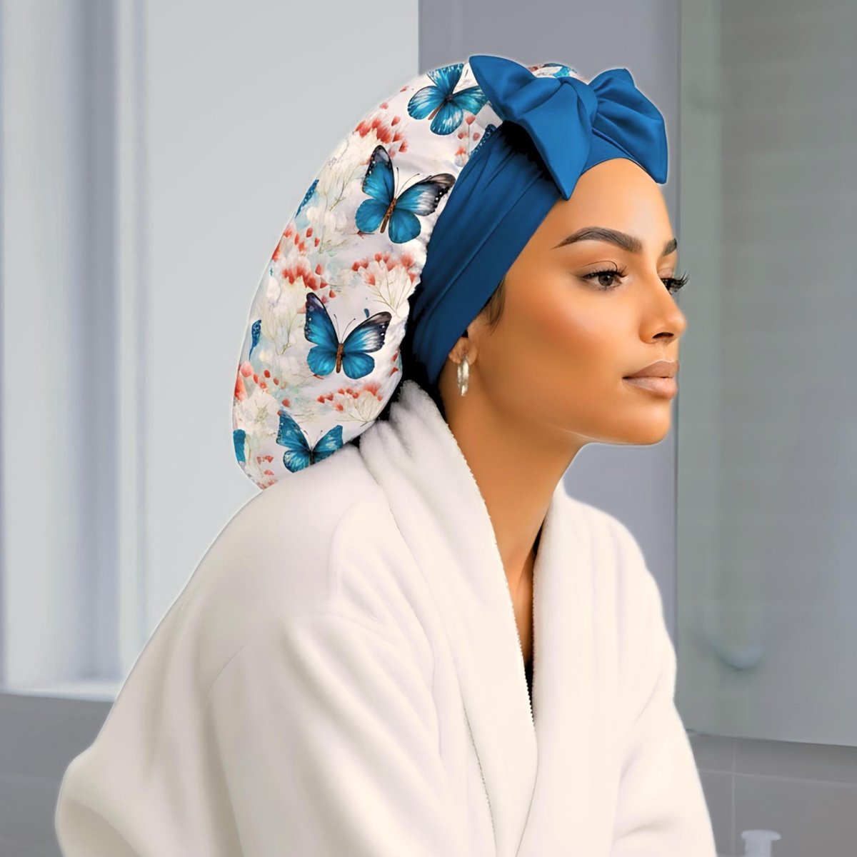 Satin Hair Bonnet for Sleeping – Adjustable Stretch Tie