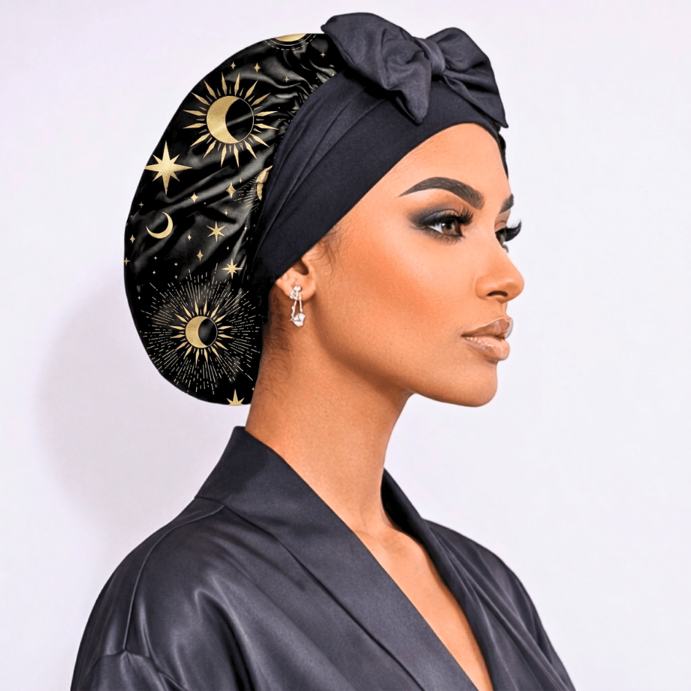 Satin Hair Bonnet for Sleeping – Adjustable Stretch Tie