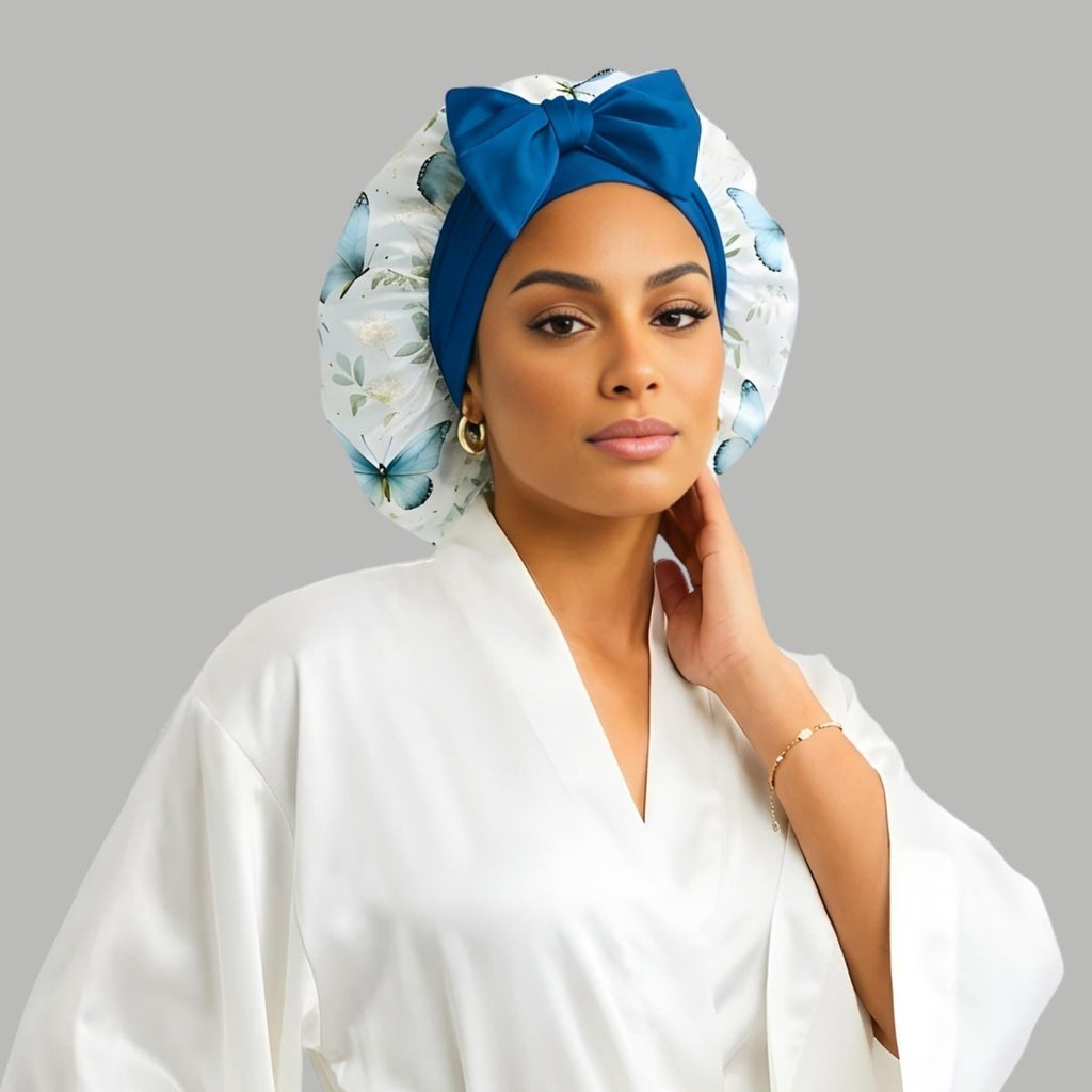 Satin Hair Bonnet for Sleeping – Adjustable Stretch Tie
