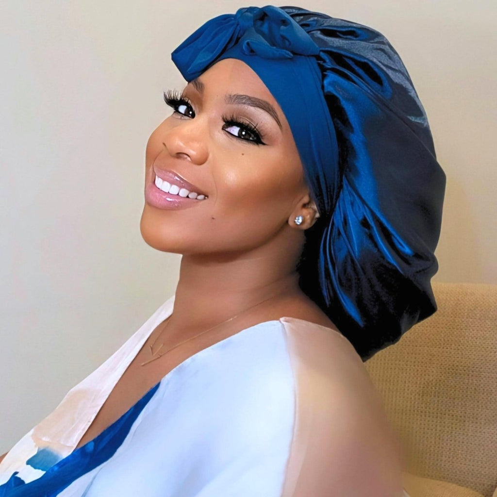 Satin Hair Bonnet for Sleeping – Adjustable Stretch Tie