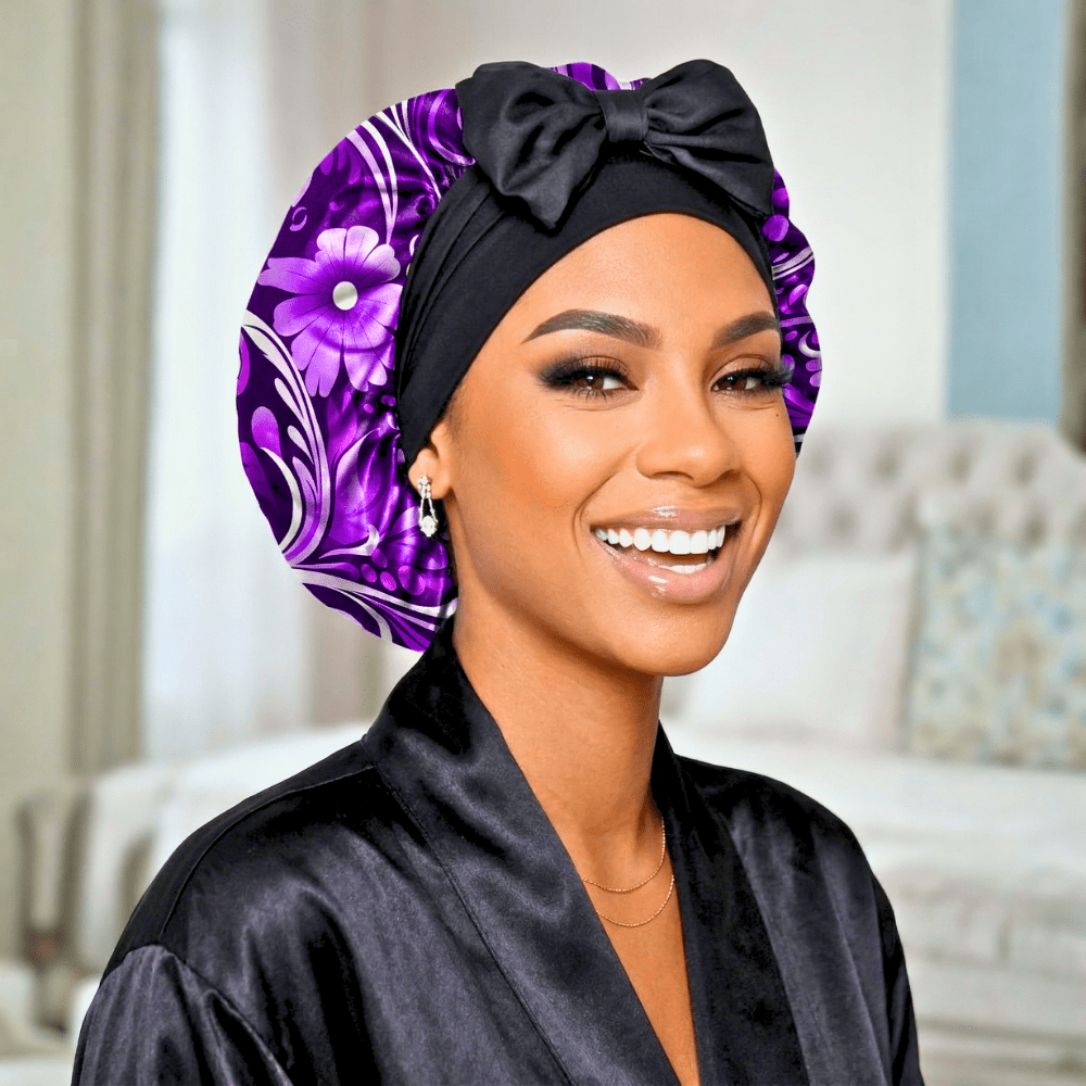 Satin Hair Bonnet for Sleeping – Adjustable Stretch Tie