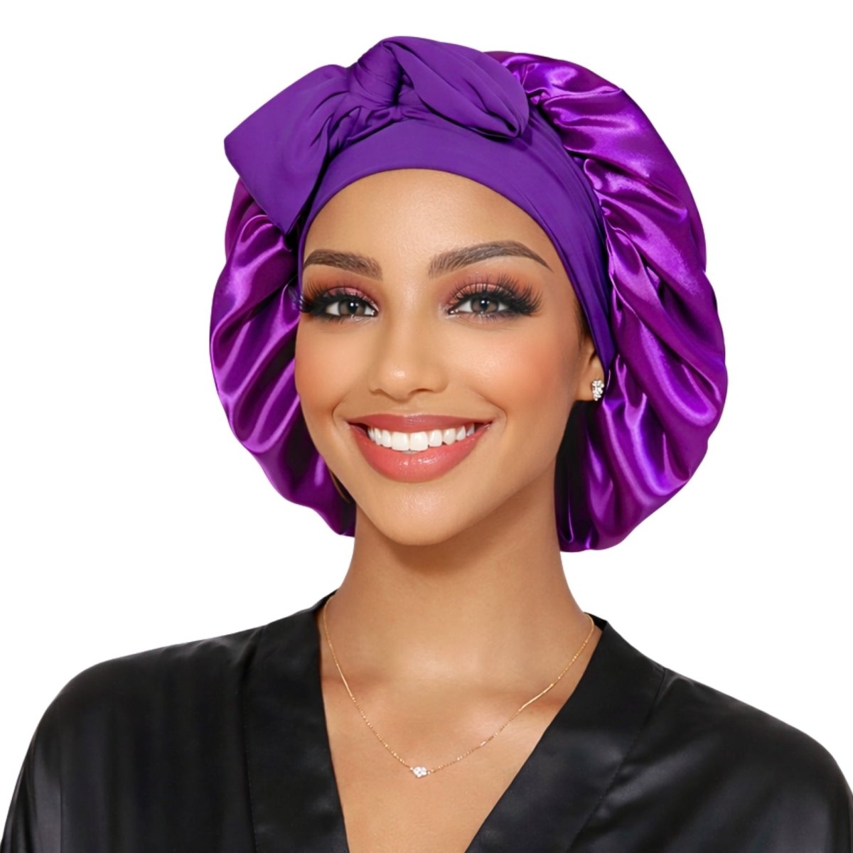 Satin Hair Bonnet for Sleeping – Adjustable Stretch Tie