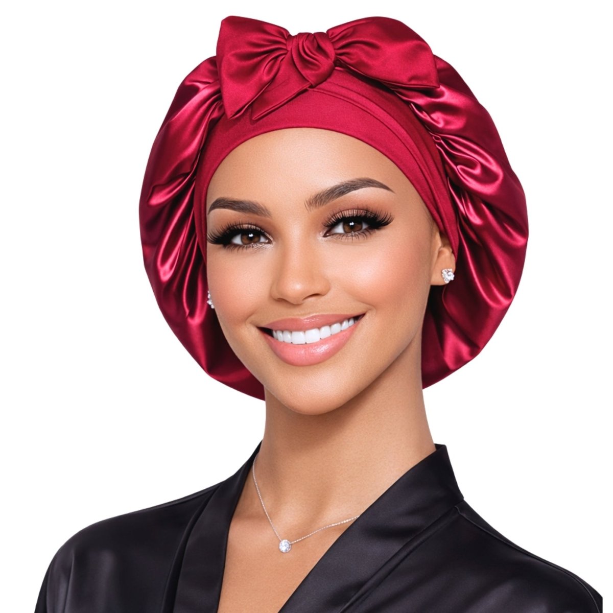 Satin Hair Bonnet for Sleeping – Adjustable Stretch Tie