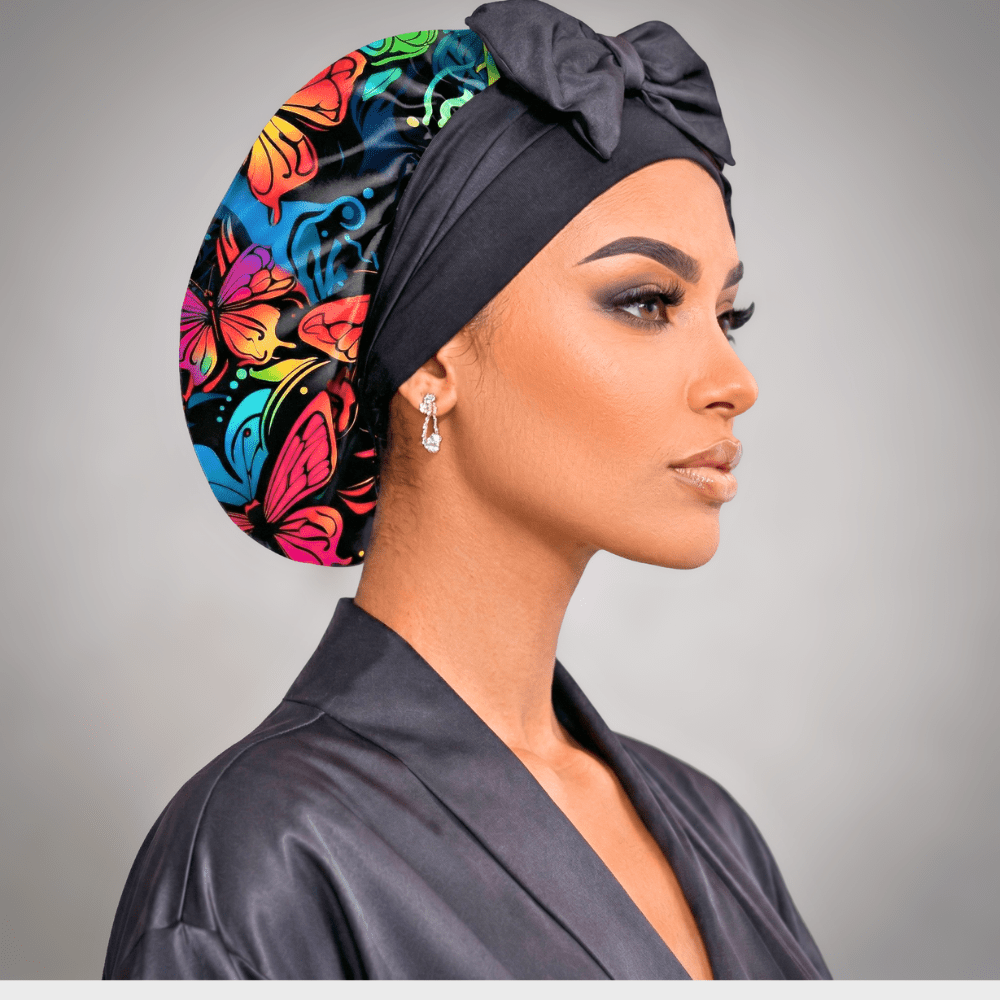 Satin Hair Bonnet for Sleeping – Adjustable Stretch Tie