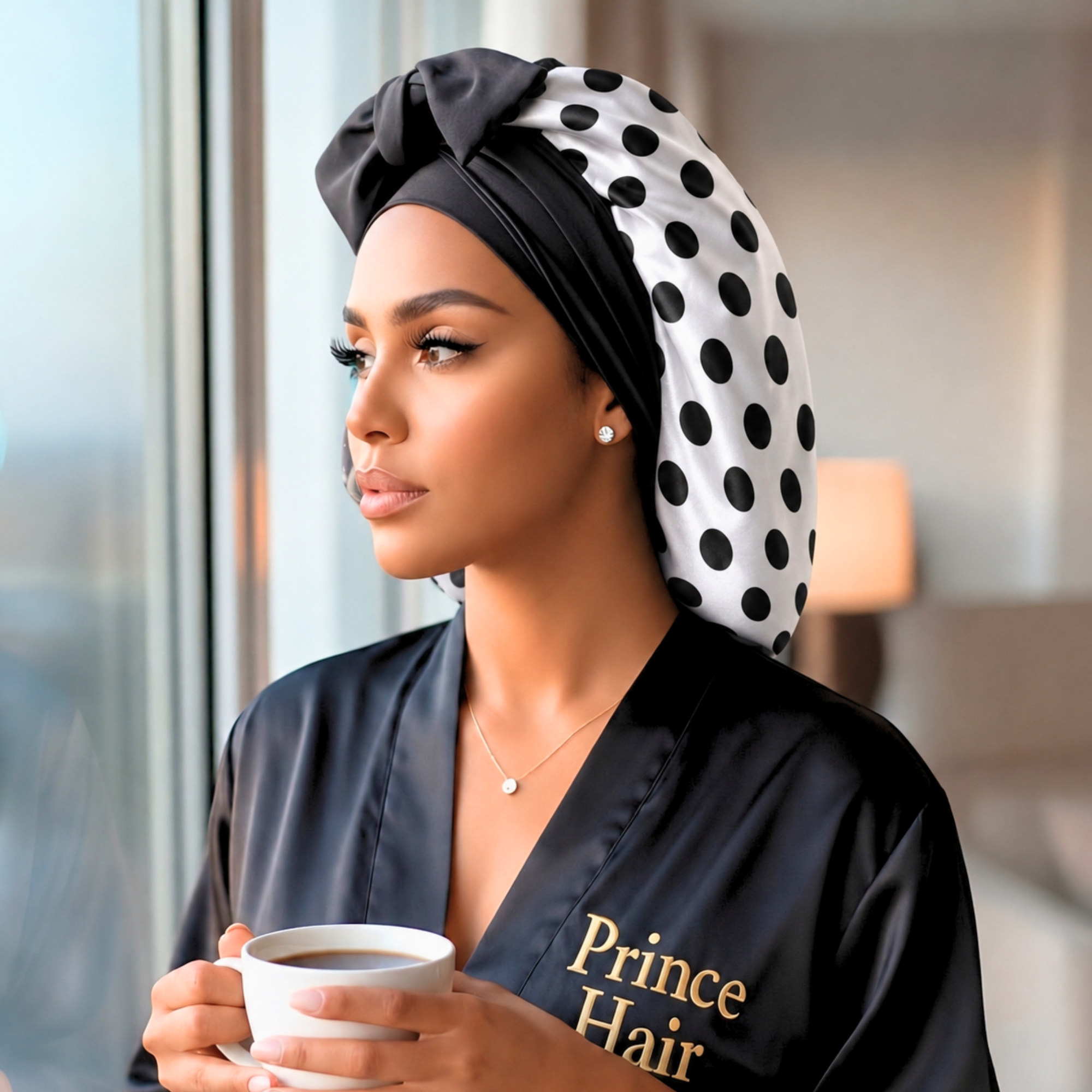 Satin Hair Bonnet for Sleeping – Adjustable Stretch Tie