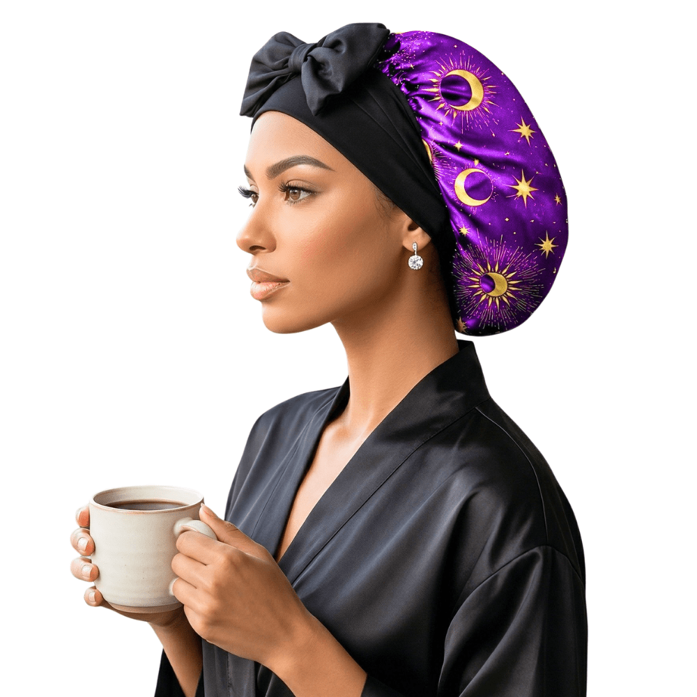Satin Hair Bonnet for Sleeping – Adjustable Stretch Tie