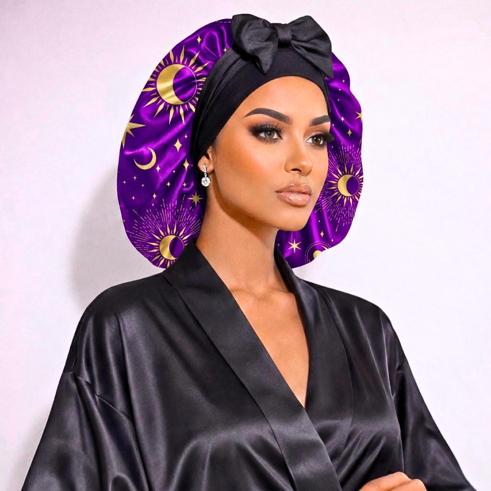 Satin Hair Bonnet for Sleeping – Adjustable Stretch Tie