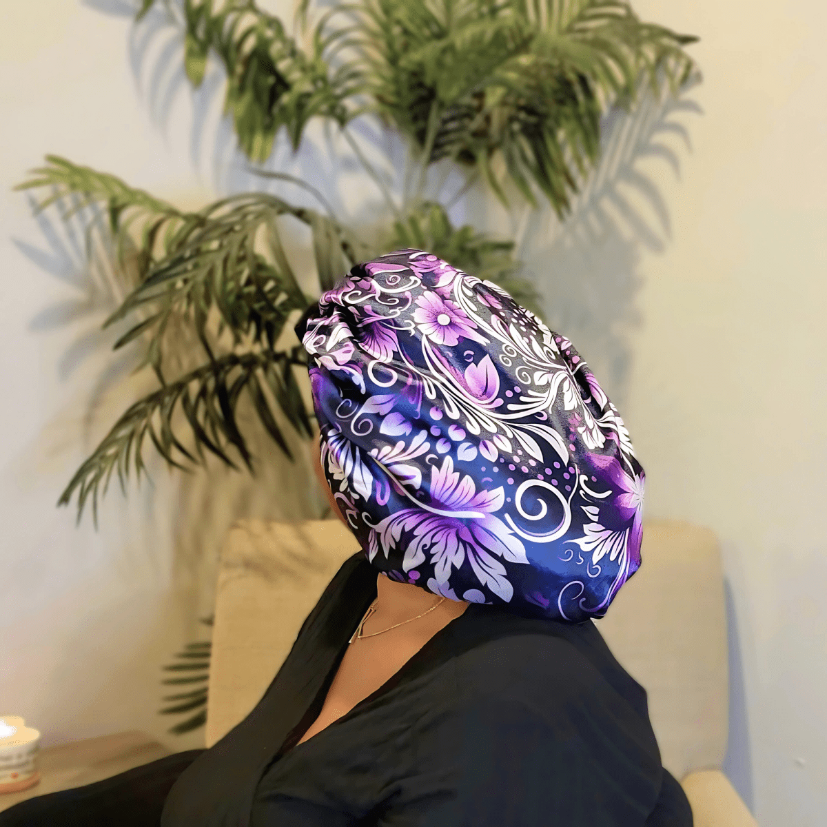 Satin Hair Bonnet for Sleeping – Adjustable Stretch Tie