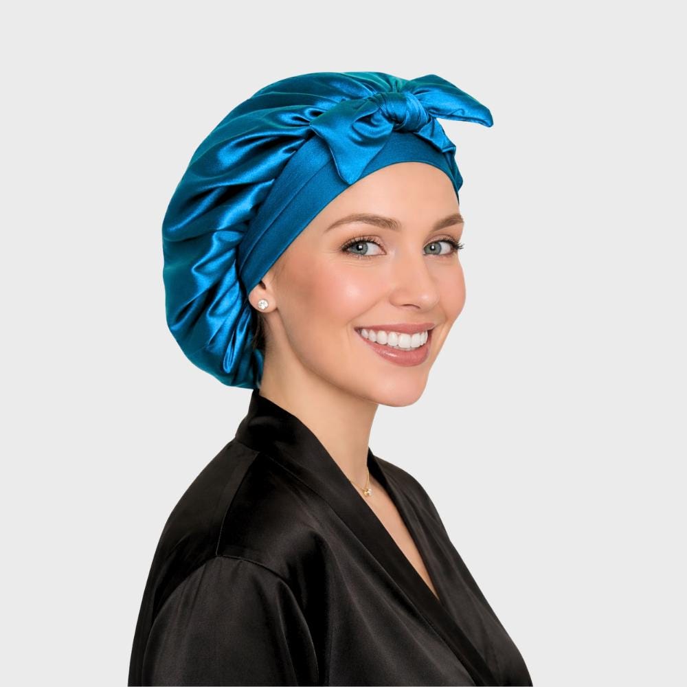 Satin Hair Bonnet for Sleeping – Adjustable Stretch Tie